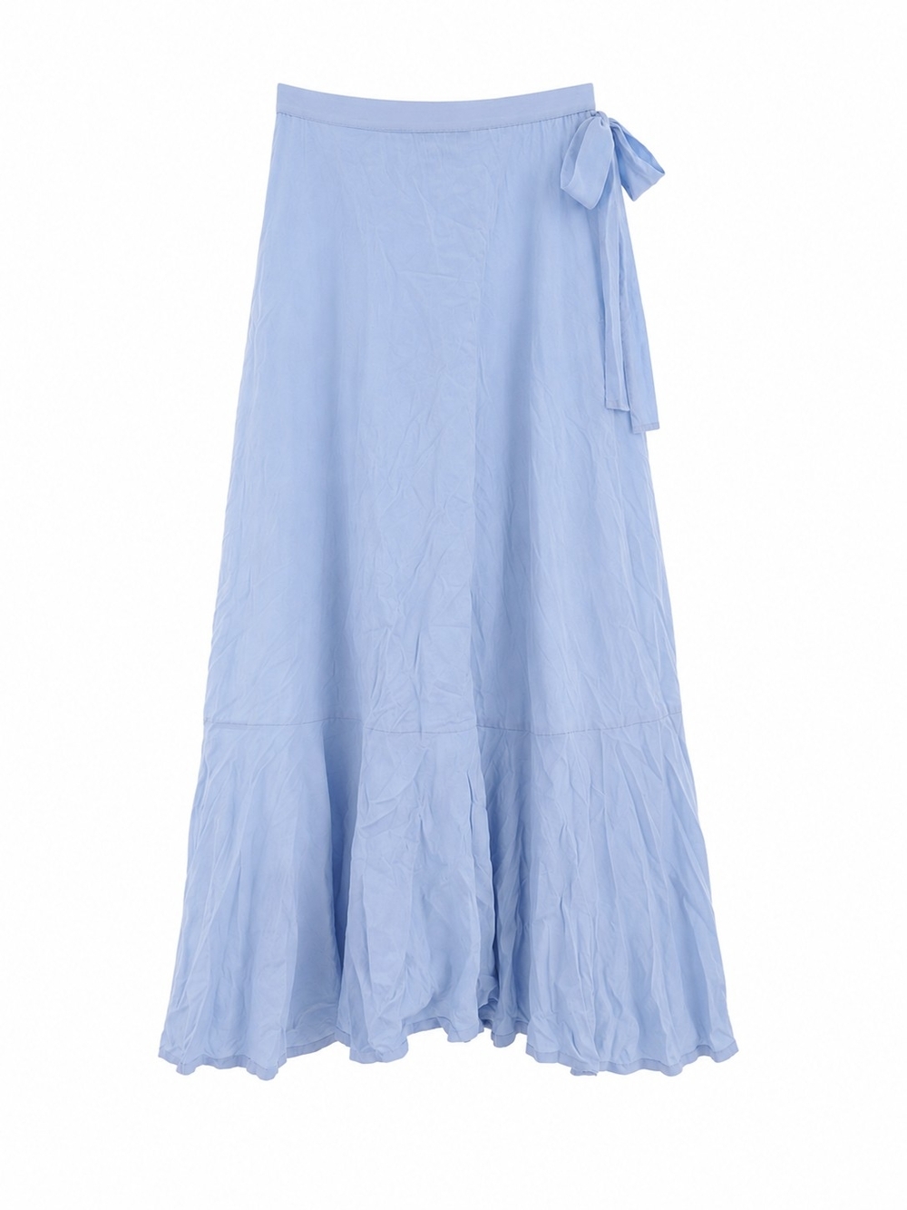 Light Blue Tie-Waist Maxi Skirt - Women